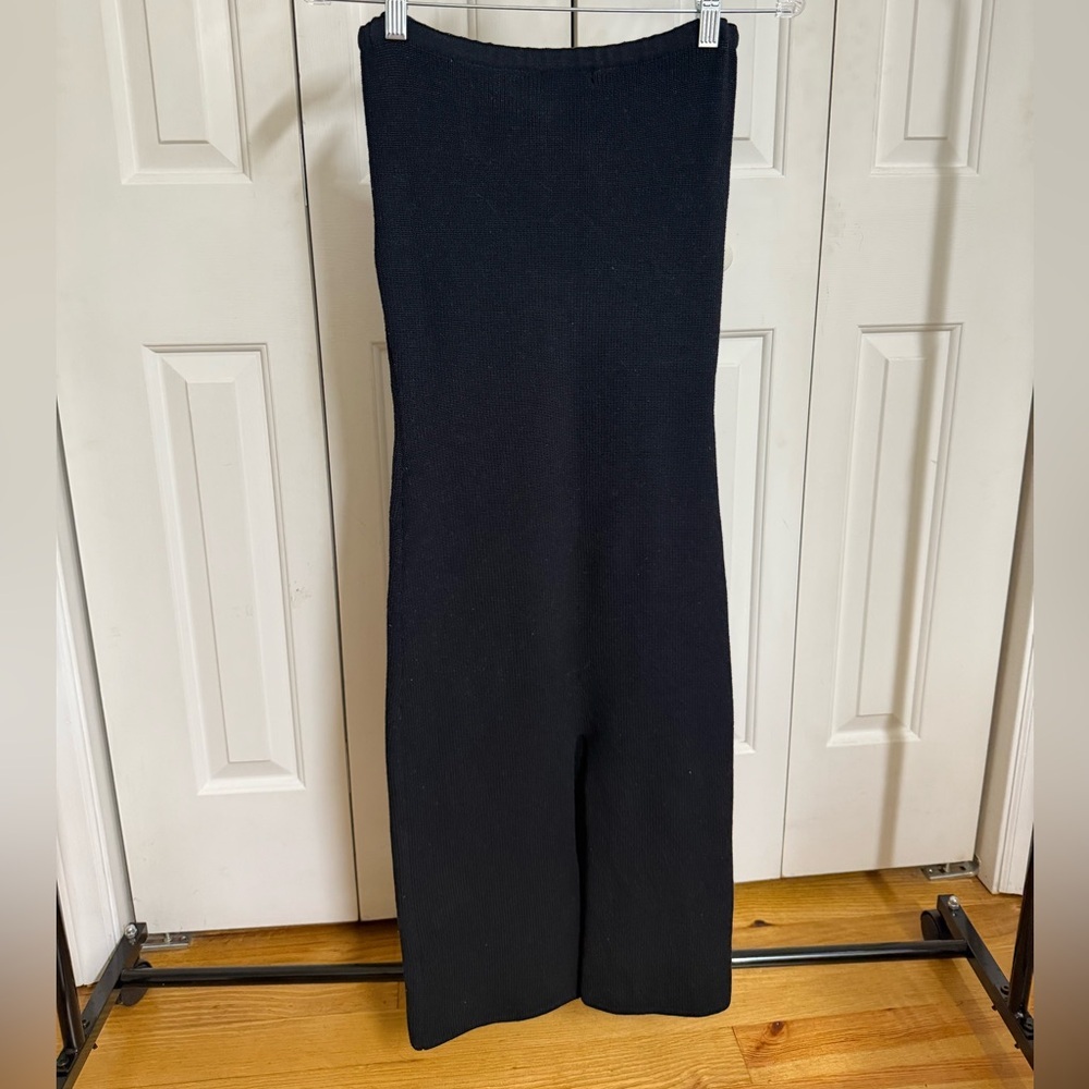No Comment Women’s Black Knitted Summer Strapless Dress Size Large - Picture 5 of 5